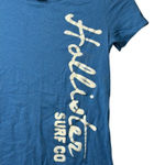 Hollister VTG  Y2K Ladies Small Blue Bella Swan Surf Co Iconic Spell Script Tee Photo 0