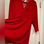NWT Serengeti Size 1X Red Lace 3/4 Sleeve Henley Pintuck Pleated Tunic Top Photo 8