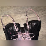 Edikted Pink Lace Newspaper Corset Top XS Photo 6