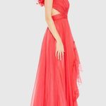 Mac Duggal NWT Ruffled One Shoulder Asymmetrical Gown in Cherry Size 12 Photo 1