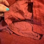 Soft Surroundings  Gauze Midi Linen Blend short sleeve remi shirt dress XL Maroon Photo 6