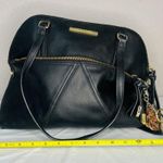 Steve Madden Black Satchel Tote Bag Purse Gold And Floral Accents Photo 5