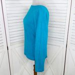 Vintage 80s Stephan Andrews V Back Angora Fuzzy Knit Sweater Turquoise Medium Blue Photo 2