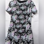 Topshop NWT  Y2K WhimsyGoth style Floral ruched Mesh Mini Dress size medium 8-10 Photo 6