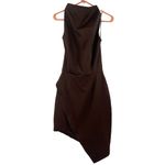 Elliatt  Dress Size Small Chocolate Brown NWT Camo Asymmetrical Satin Halter Photo 2
