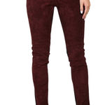 BLANK NYC Suede Moto Pull-On Leggings Pants Burgundy Black 25 Photo 0