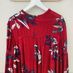 Free People  Button Neck Electric Orchid Tree Swing Tunic Dress Red Sz Sm… Photo 6