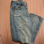 American Eagle  Outfitters Blue Mom Straight Jeans Distressed Style Photo 3