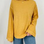 Free People supernova honeycomb yellow flowy longsleeve top cowl neck size xs Photo 1