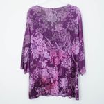 Faded Glory  Womens Floral Babydoll‎ Top Size 2X Embellished Purple Whimsigoth Photo 4