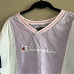 Champion ✨  Women’s Purple Color Block Crop Top Small Photo 1