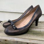 Naturalizer Maizie 11 Wide bronze/black snakeskin heels Photo 5