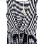 Mystree NWT  size S twisted front striped ribbed dress Photo 0