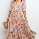 Petal and Pup NWT Kelda Dress in Beige Pink Floral Maxi Dress - Size Small Photo 0