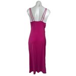 ZARA Fuchsia Ruched Sleeveless Cami Cowl Neck Midi Tank Bodycon Slip Dress S Photo 1