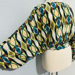 ZARA  Multicolored Round Neck Bohemian Printed Open Back Tied Top Sz M Photo 8