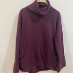 Athleta Cozy Karma twist neck sweatshirt. Deep Burgundy Color sz small Photo 1