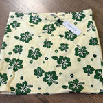 Garage  Floral Hibiscus Print Skirt Green and Cream- Size Small Photo 0