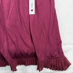 Tory Burch  Whitney Wrap ASO Burgundy Pleated Ruffle Wrap Midi Dress S P READ Photo 7