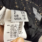 Alberta Ferretti Tweed Skirt Plaid Wool Blend Career Pencil Black Sz 8 Designer Photo 7