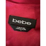Bebe  Dress Womens 6 Raspberry Pink Chiffon Faux Wrap Midi Sheer 3/4 Sleeve Photo 1