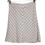 For Cynthia Taupe and Cream Linen Chevron Stripe Skirt NWOT Size Large Photo 0