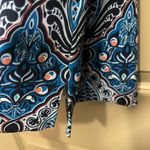 Loft  Blue Pattern Belted Long-Sleeve Shirt Dress Size Small Photo 4