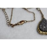 Gray Sparkle Stone Gold Tone Link Chain 18 Inch Casual Everyday Chic Necklace Photo 2