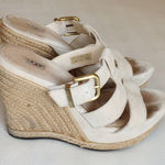UGG  Strappy Buckle Suede Espadrille Wedge Platform Sandals 6.5 Beige Photo 0