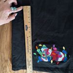 Quacker Factory  Size Medium  Long Black Christmas Dress Embroidery 100% Cotton Photo 9