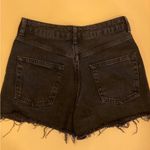 Topshop 🛍️ Moto Mom Black High Waisted Distressed Cut Off Jean Denim Short 2 Photo 3