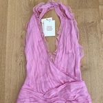 Miss Circle Chiffon Wrap Mini Dress Odelle Crinkle Size XS in Pink Photo 1