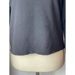Champion  Black Crew Neck Cropped Raw Hem‎ Logo Raglan Sleeve Sweatshirt Size M Photo 4
