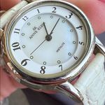 Anne Klein White mother of Pearl Instalite Watch leather band Photo 12