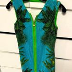 Versace  Dress Tropical Green and Blue Sleeveless Sequin Dress Photo 1