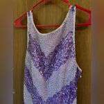 Y2K beaded purple prom dress striped Size L Photo 9