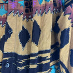 Jane Ashley VTG  Gauze Top Blouse Button 3/4 Sleeves Beaded Western Aztec Artwear Photo 11