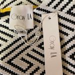 NEW Gray LA White Black Geometric Print Mock Neck Long Sleeve Blouse Top Size M Size M Photo 4