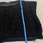 Scala  Black Sheer Floral Blouse Photo 6