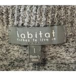 Habitat Women's Large Gray Soft Rib-Trimmed Crew Sweater 3/4 Sleeve Boyfriend Photo 3