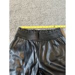 Joie  Black Faux Leather High Smocked Waist Straight Leg Pull On Pants Size M Photo 7