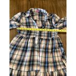 Francesca's Miami Plaid Tiered babydoll Shirt Mini Dress S Blue Photo 9