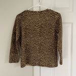 Garnet Hill Merino Wool Cardigan Sweater Women S Cheetah Animal Print Button Photo 5