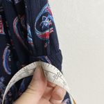 Westport  Blue Paisley Feather Maxi Dress Sz L Ruffled Straps Flowy Boho Photo 6