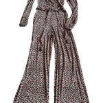 LTS Long Tall Sally Animal Print Long Sleeve Jumpsuit Stretch Comfy Size 6 Photo 0