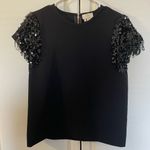 Kate Spade  Black Sequin Top Blouse Size 2 Photo 1