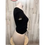 No Boundaries  Black Ruched Drawstring Crop Top Size S Photo 6