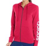 Adidas Women's Raspberry Pink Cotton Blend Logo Zip Up Hoodie XS Photo 0