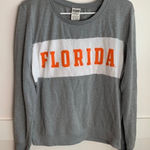 PINK - Victoria's Secret Victoria's Secret Pink Gray, White & Orange Florida Sweatshirt Photo 0