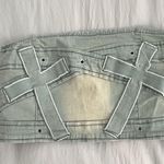 SheIn Green denim tube top strapless #grunge #indie NWOT Size M Photo 4